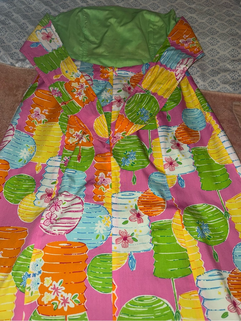 Vintage Lilly Pulitzer strapless dress size 4 Chinese Lantern Pattern - Picture 8 of 14